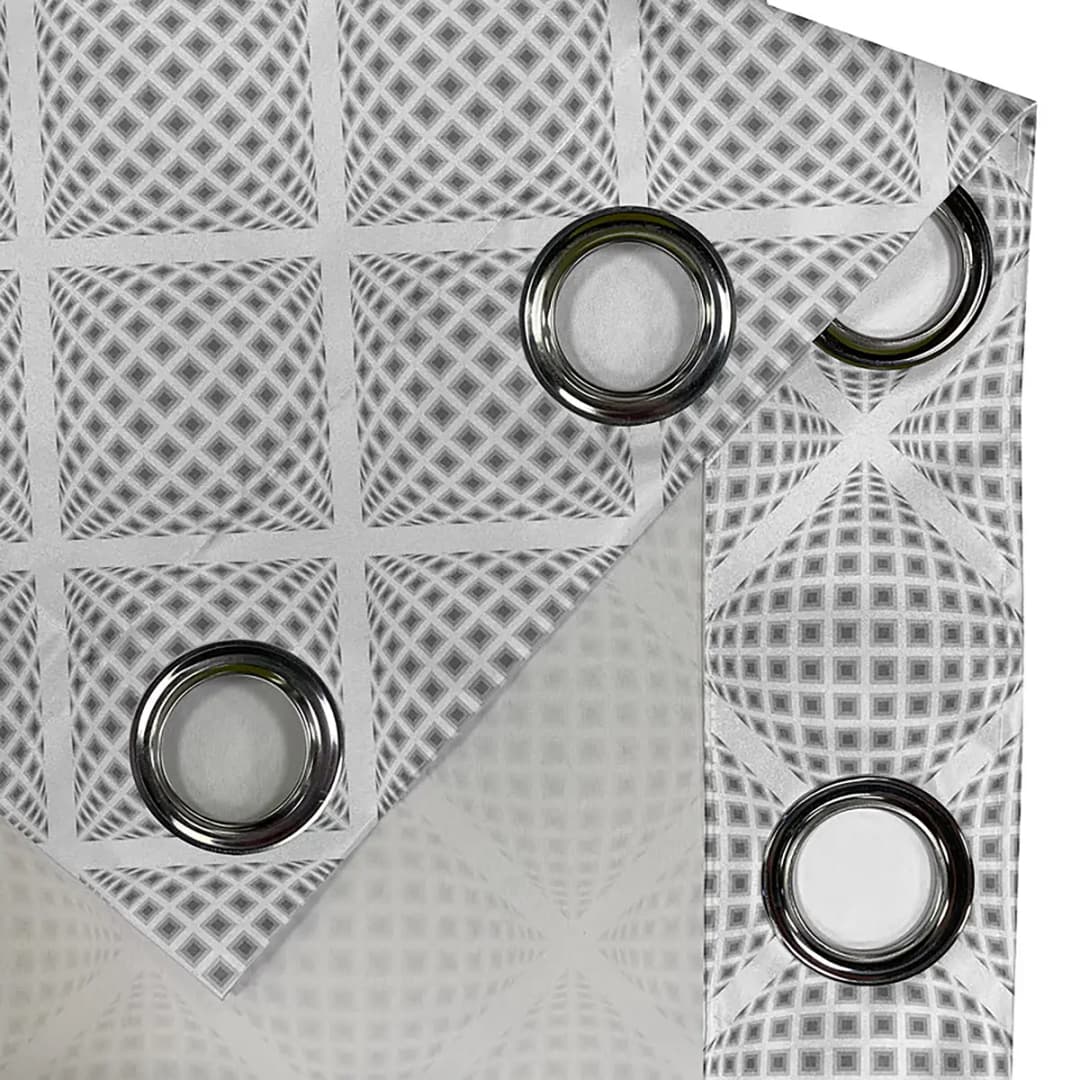 Ösenvorhang Visual Squares 2er-Set 175cm | Mehrfarbig