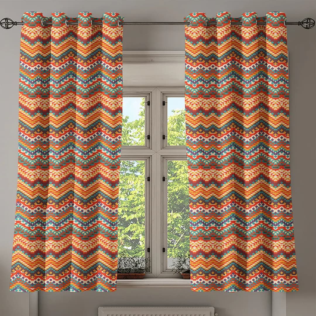 Ösenvorhang Zig Zag | Mehrfarbig