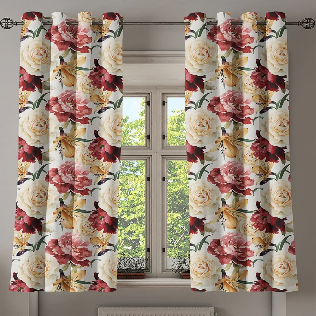 Ösenvorhang Rose 2er-Set 175cm | Rot