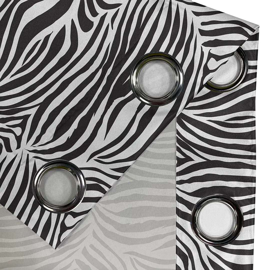 Ösenvorhang Zebra 2er-Set 225cm | Mehrfarbig