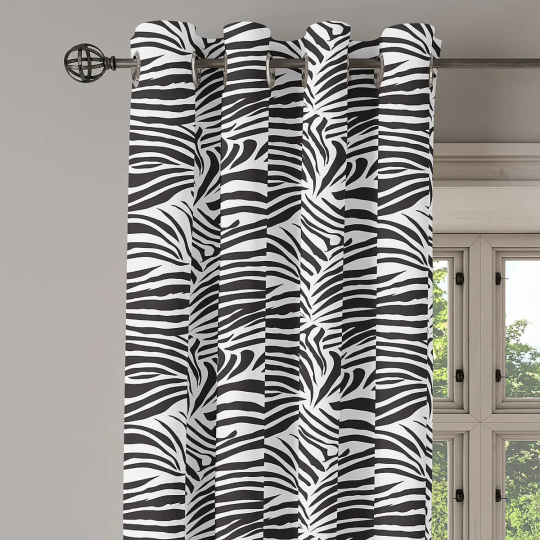 Ösenvorhang Zebra 2er-Set 225cm | Mehrfarbig
