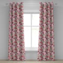 Ösenvorhang Pinke Rosen 2er-Set 225cm | Mehrfarbig