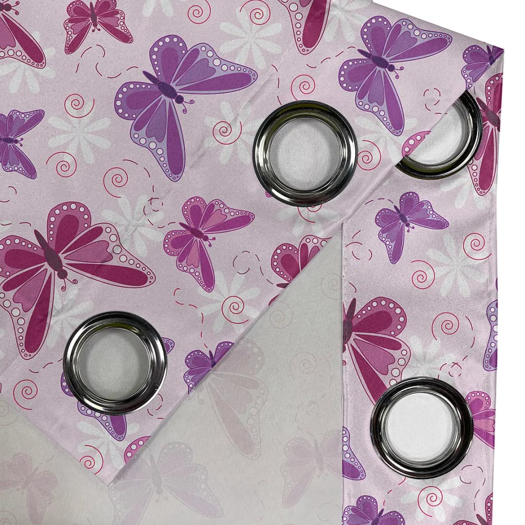 Ösenvorhang Butterfly 2er-Set 225cm | Mehrfarbig