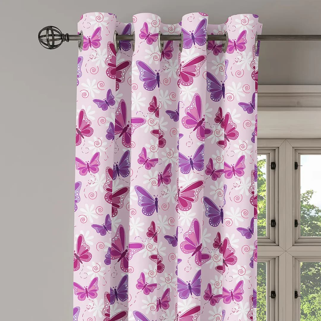 Ösenvorhang Butterfly 2er-Set 225cm | Mehrfarbig