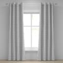 Ösenvorhang Arrow 2er-Set 225cm Grau/Weiß/Schwarz | Grau