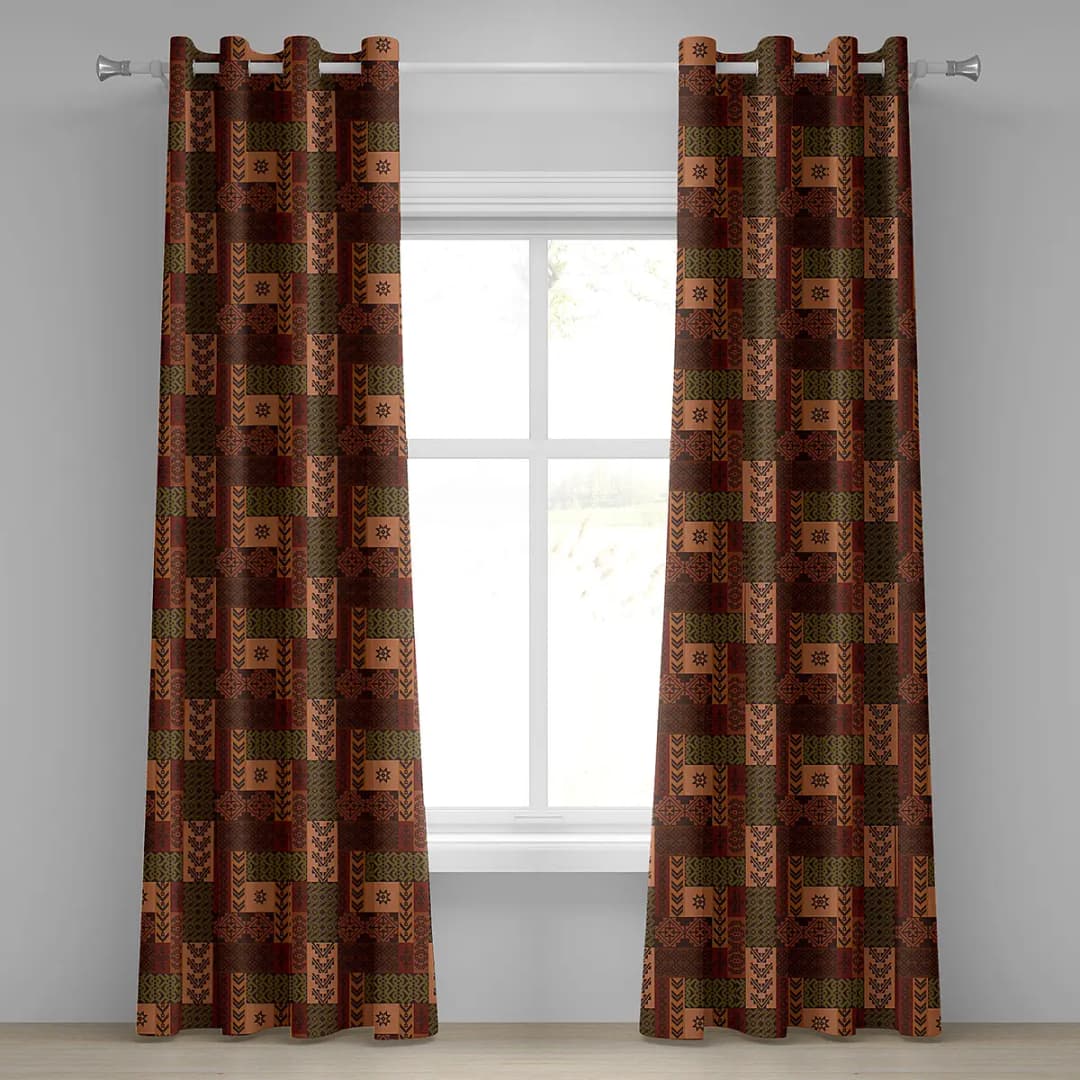 Ösenvorhang Autumn 2er-Set 225cm | Mehrfarbig