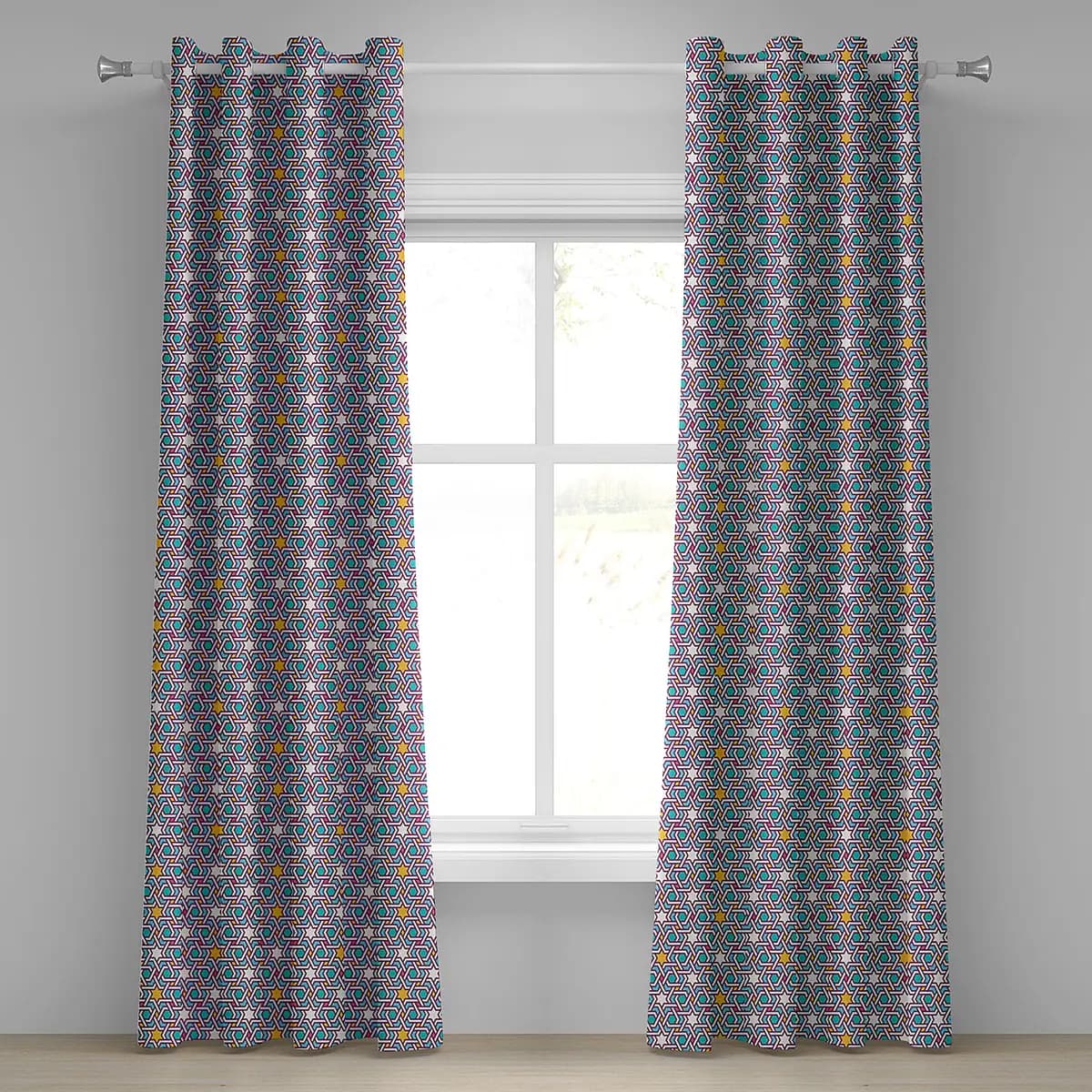 Ösenvorhang Stars 2er-Set 260cm Multicolor/Multicolor