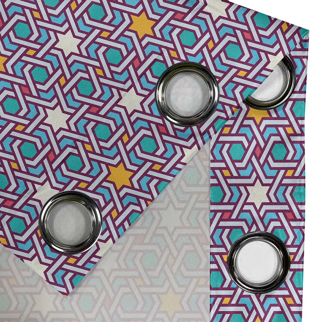 Ösenvorhang Stars 2er-Set 260cm Multicolor/Multicolor