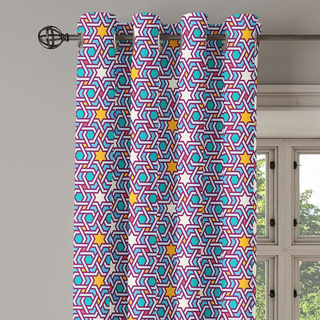 Ösenvorhang Stars 2er-Set 260cm Multicolor/Multicolor