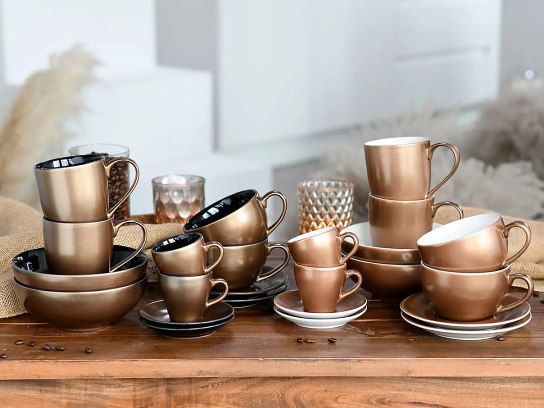 Kaffeebecher Set Golden Days | Schwarz
