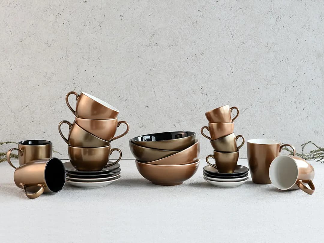 Kaffeebecher Set Golden Days | Schwarz