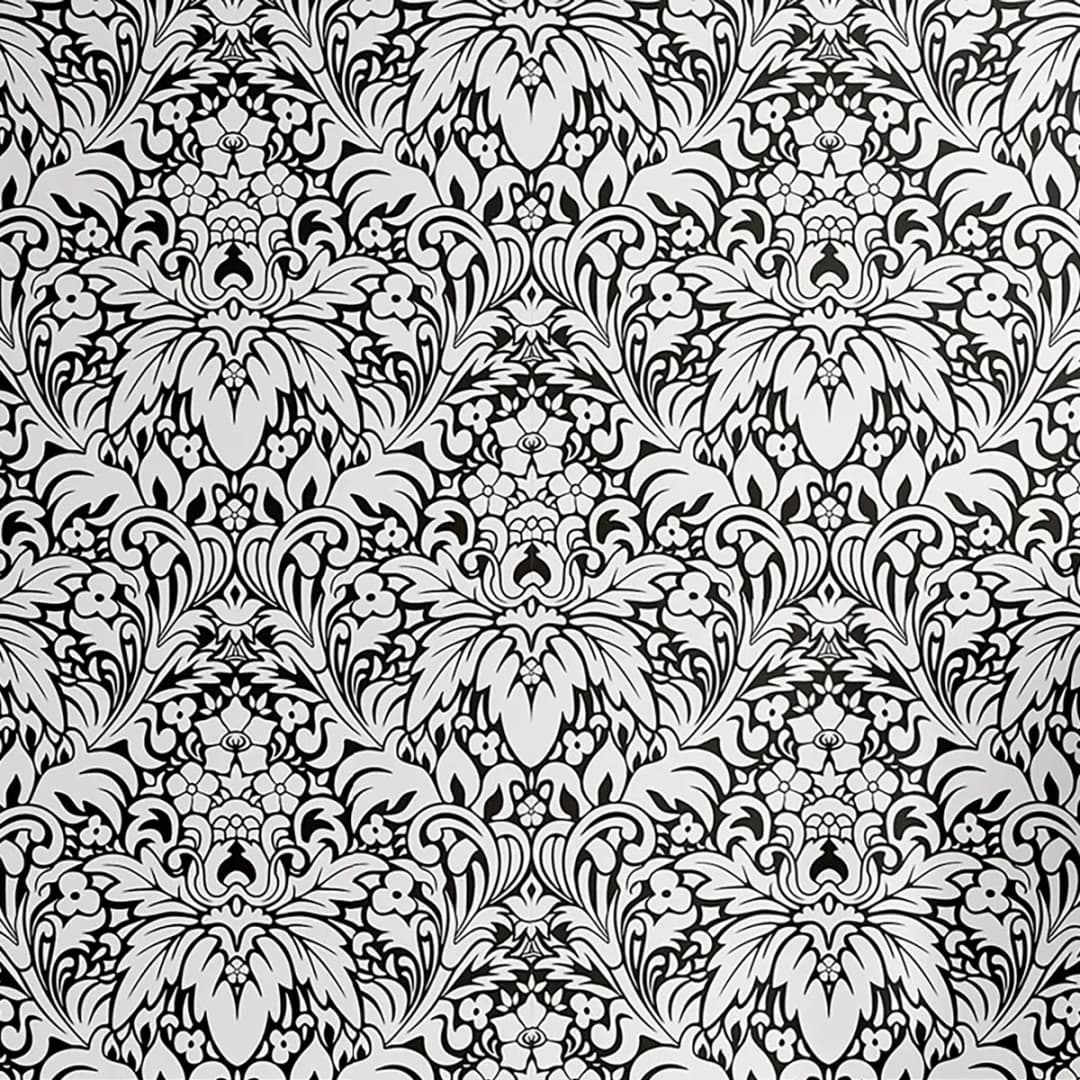 Tapete White Damask 90cm | Grau