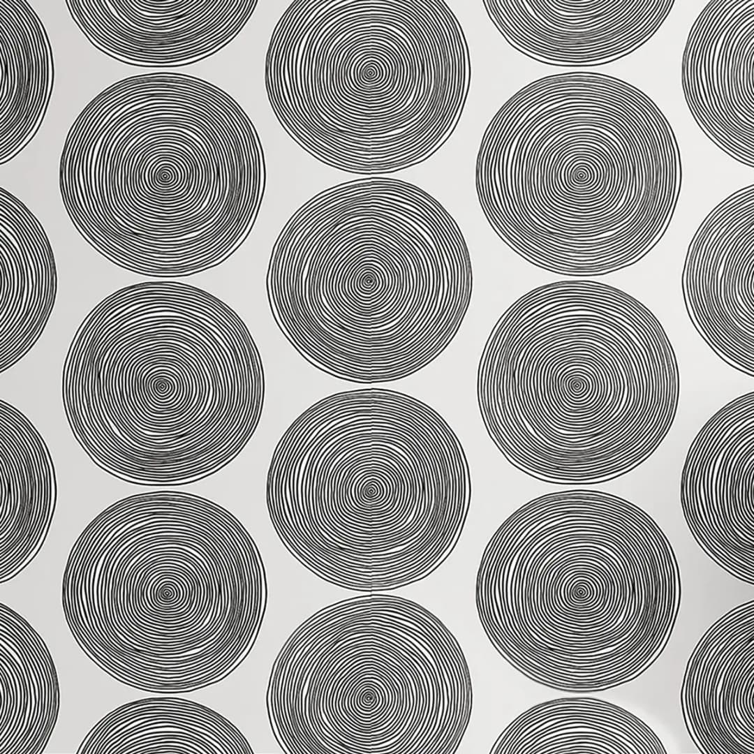 Tapete Black and White Squiggle 180cm | Schwarz