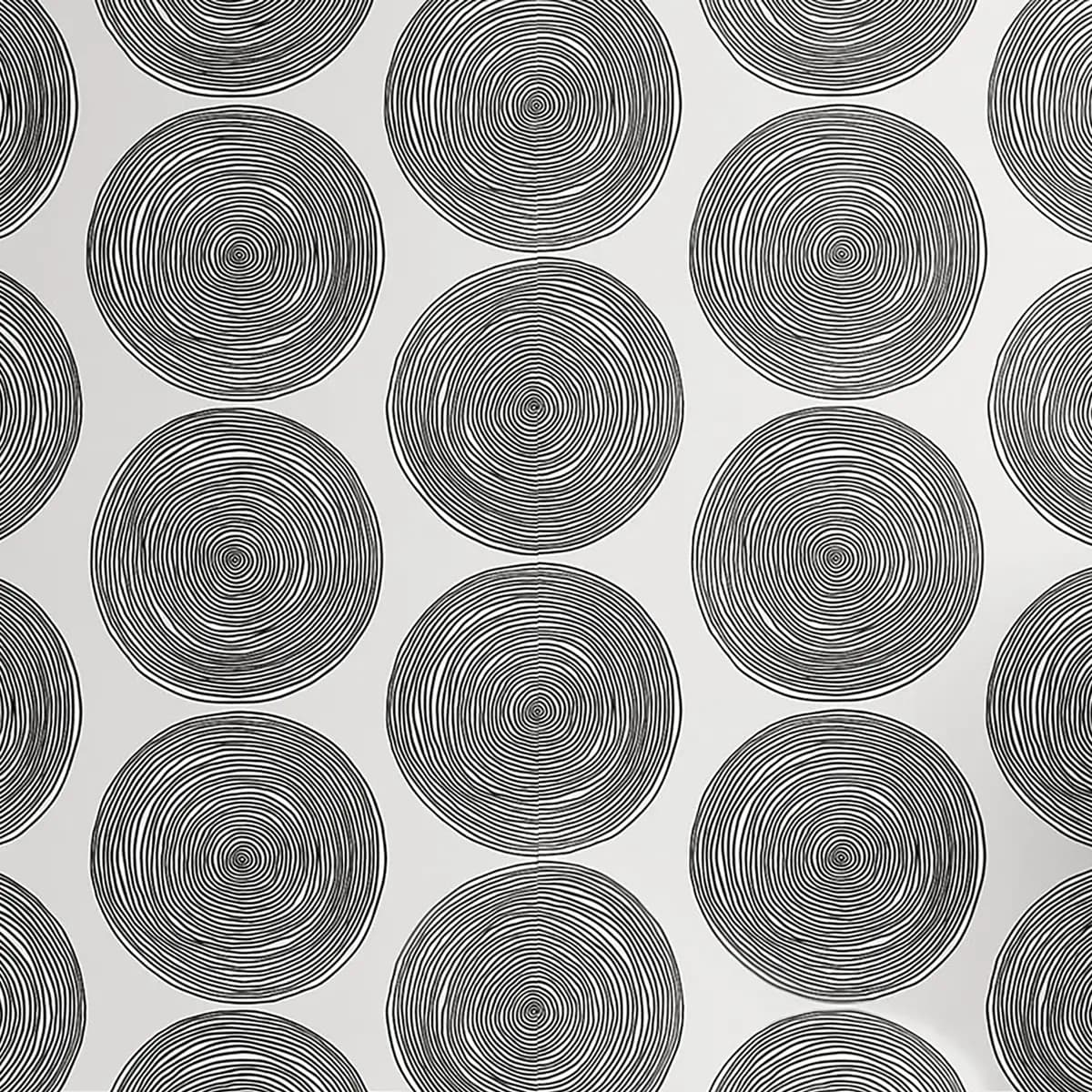 Tapete Black and White Squiggle 180cm | Schwarz