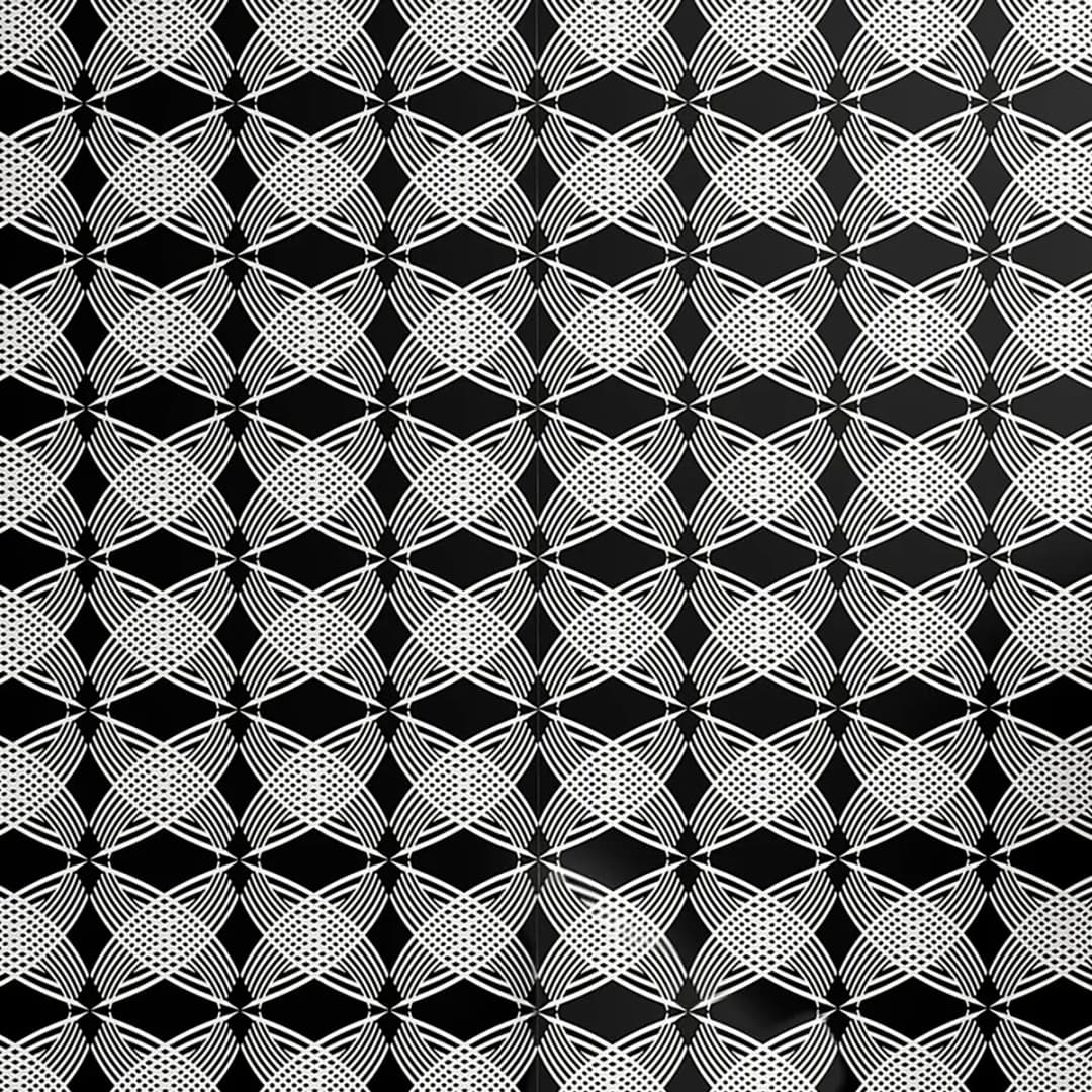 Tapete Black and White Circle 90cm | Schwarz
