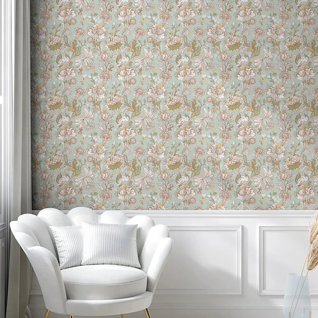 Tapete Blumen | Mehrfarbig