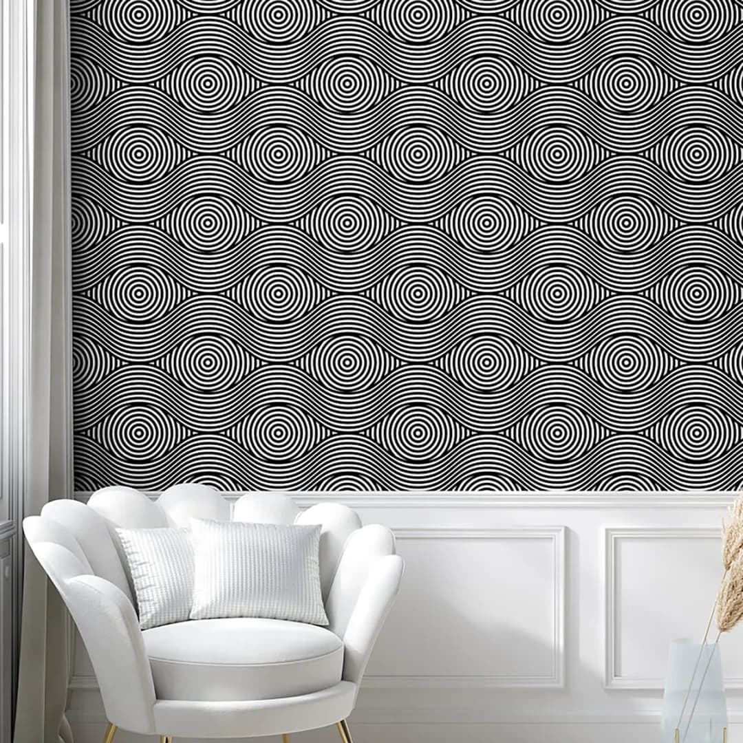 Tapete Psychedelic 180cm | Grau