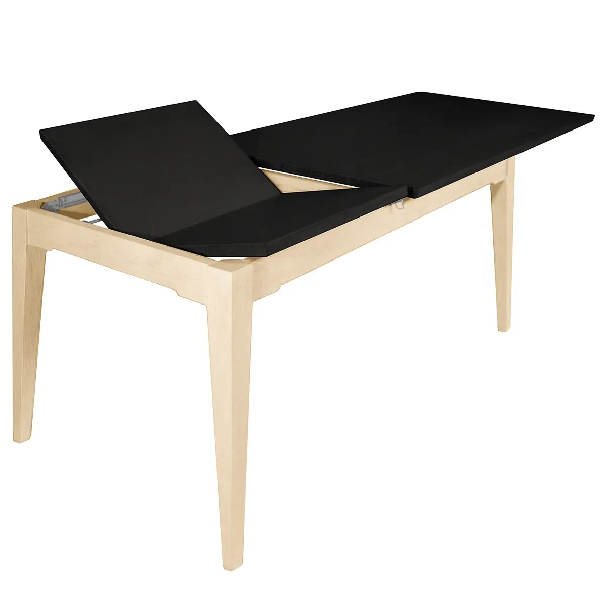 Ausziehbarer Esstisch 180cm Schwarz/Schwarz/Pinie Creme