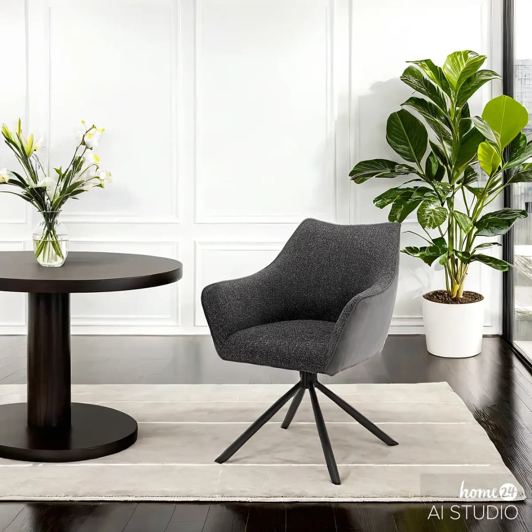 Drehbarer Armlehnenstuhl Solin | Grau