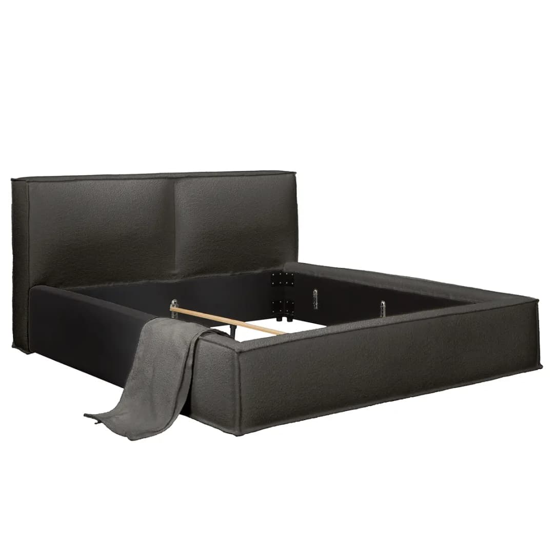 Wechselbezug Polsterbett 180 x 200cm Schwarz/Anthrazit