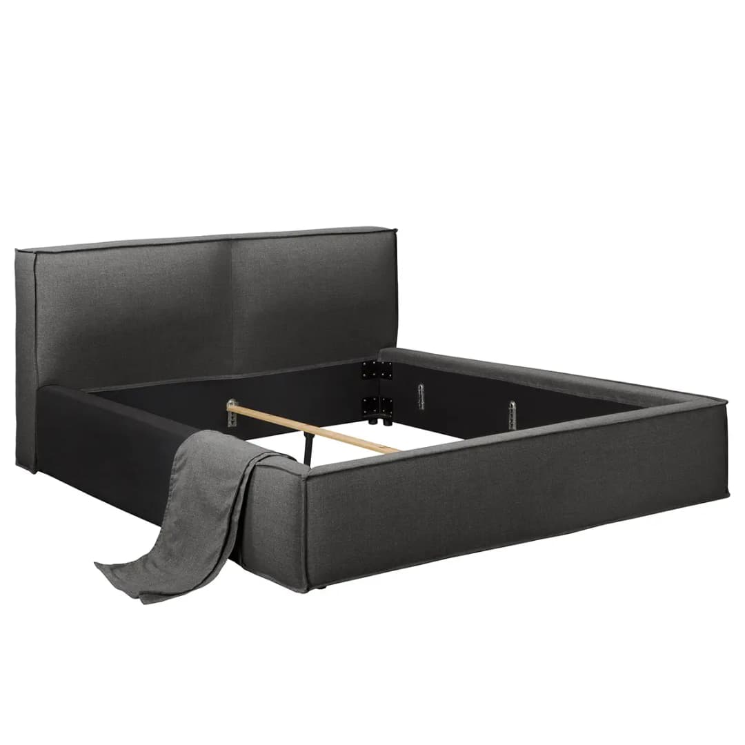 Wechselbezug Polsterbett 180 x 200cm Grau/Anthrazit | Grau