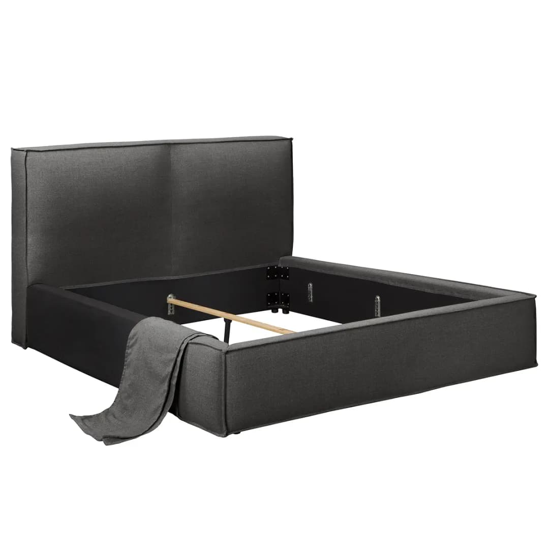 Wechselbezug Polsterbett 180 x 200cm Grau/Anthrazit | Grau