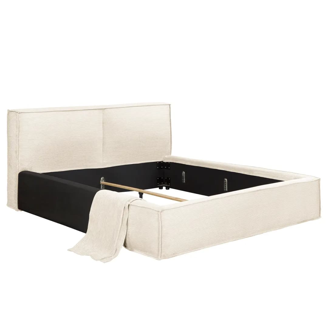 Wechselbezug Polsterbett 200 x 200cm Beige/Creme | Beige