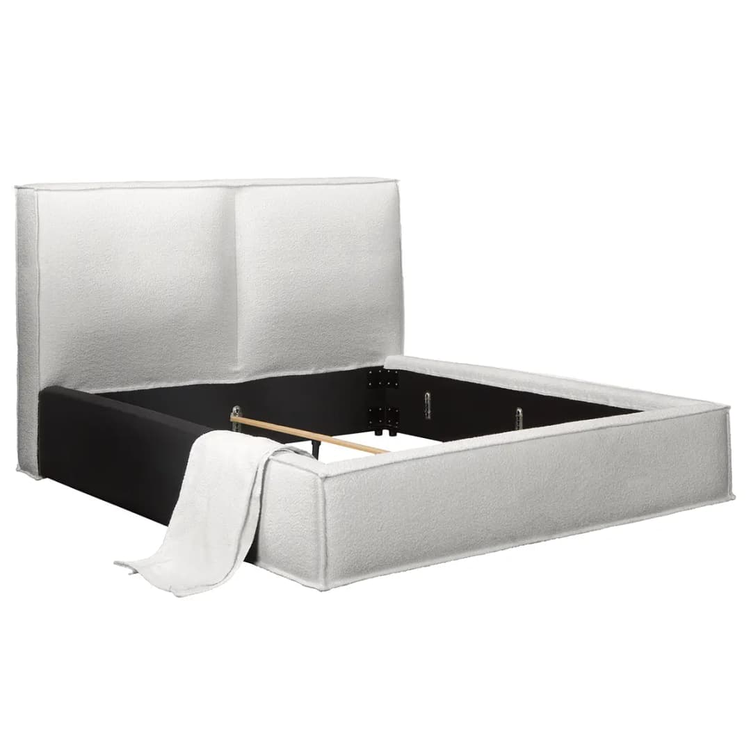 Wechselbezug Polsterbett 200 x 200cm Grau/Hellgrau | Grau
