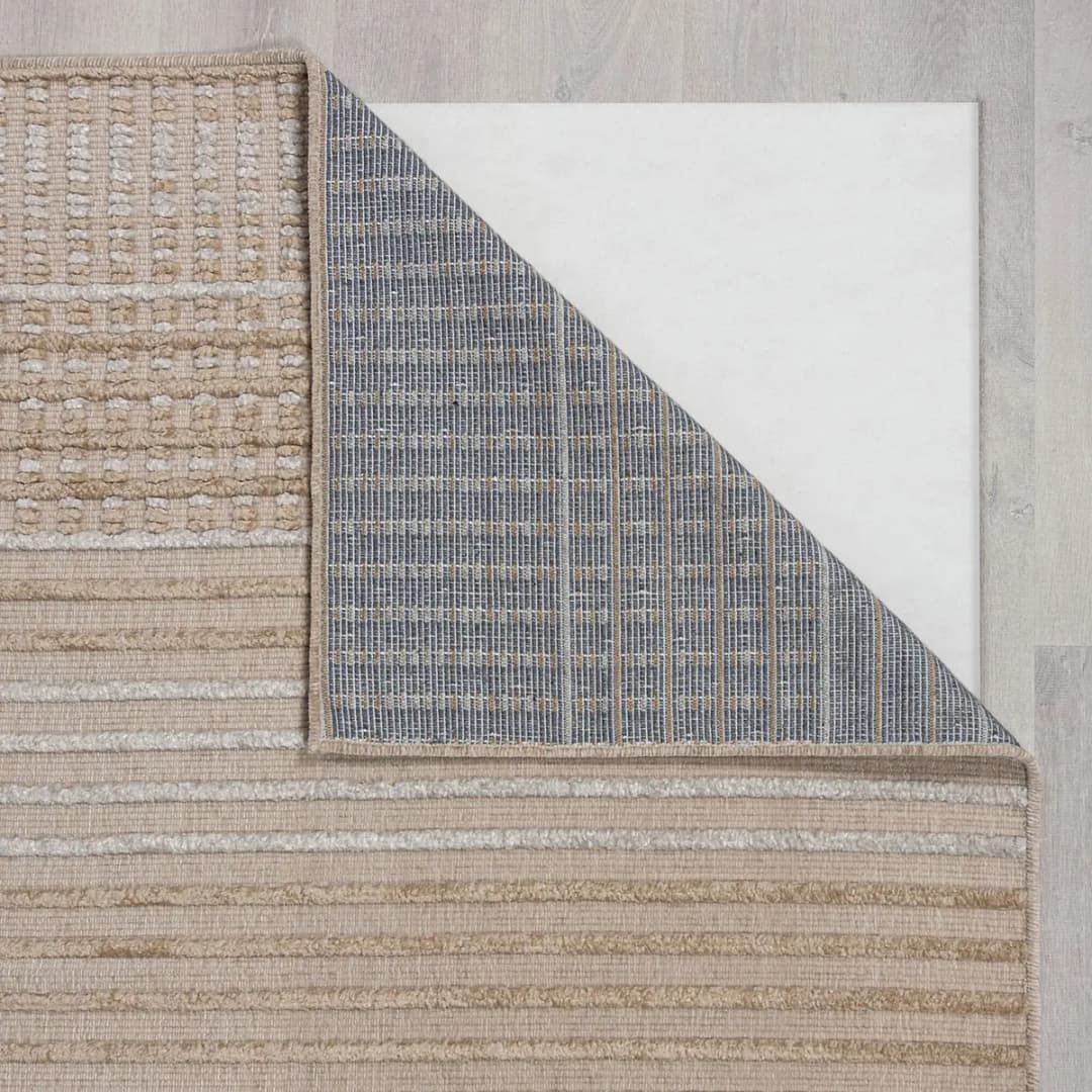 Kurzflorteppich Elton Stripe Beige/Beige 200 x 320cm | Beige