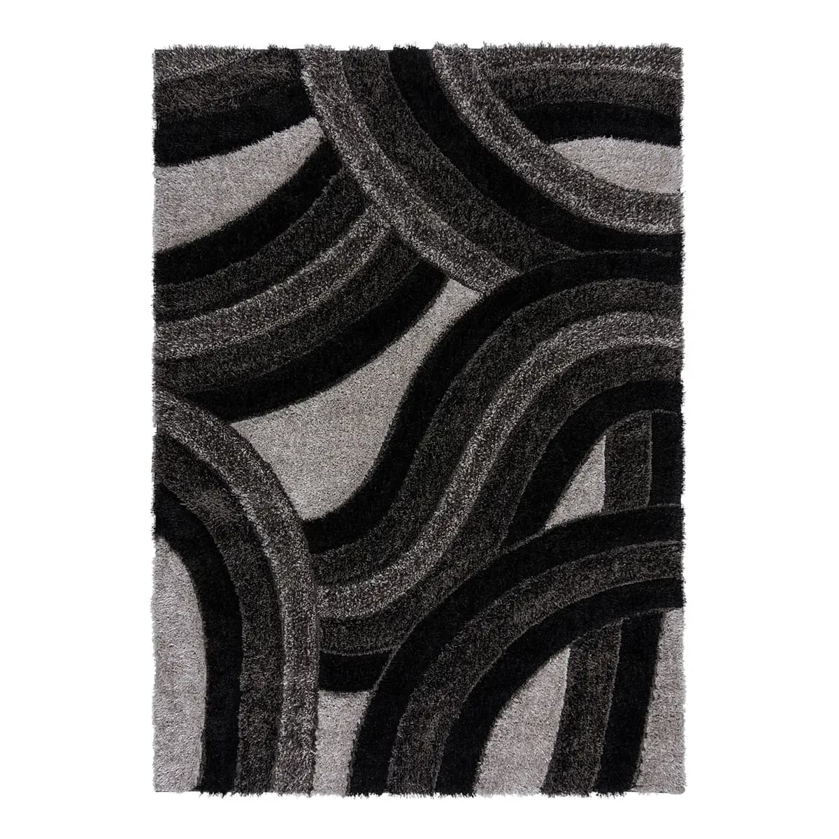 Hochflorteppich Velvet Carved 200 x 290cm | Schwarz