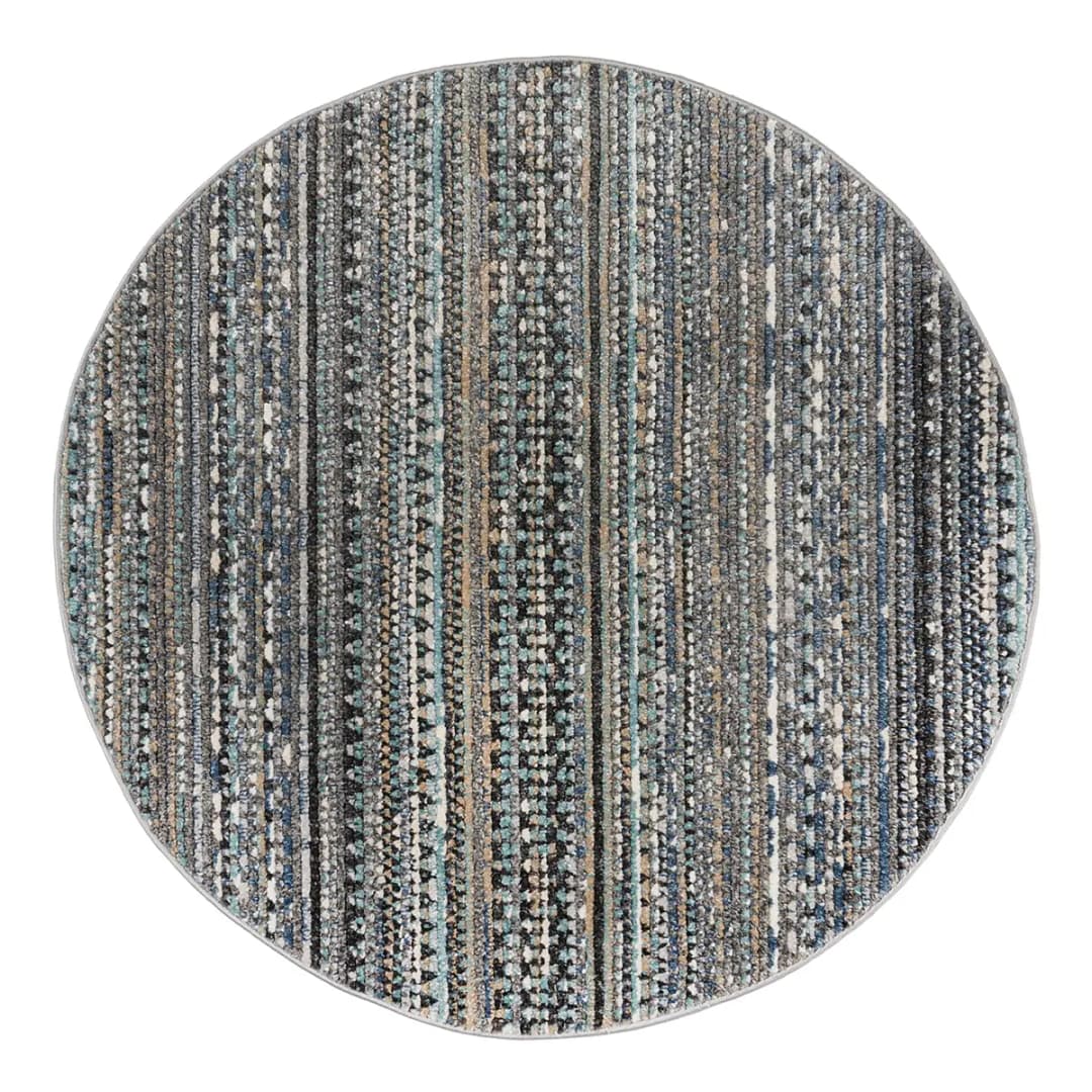 Kurzflorteppich Camino Rund Blau/Blau Ø 160cm Webstoff | Blau
