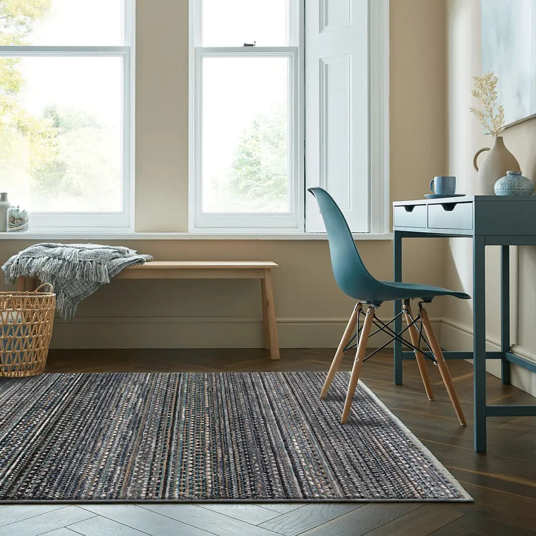 Kurzflorteppich Camino Blau/Blau 60 x 114cm Webstoff | Blau