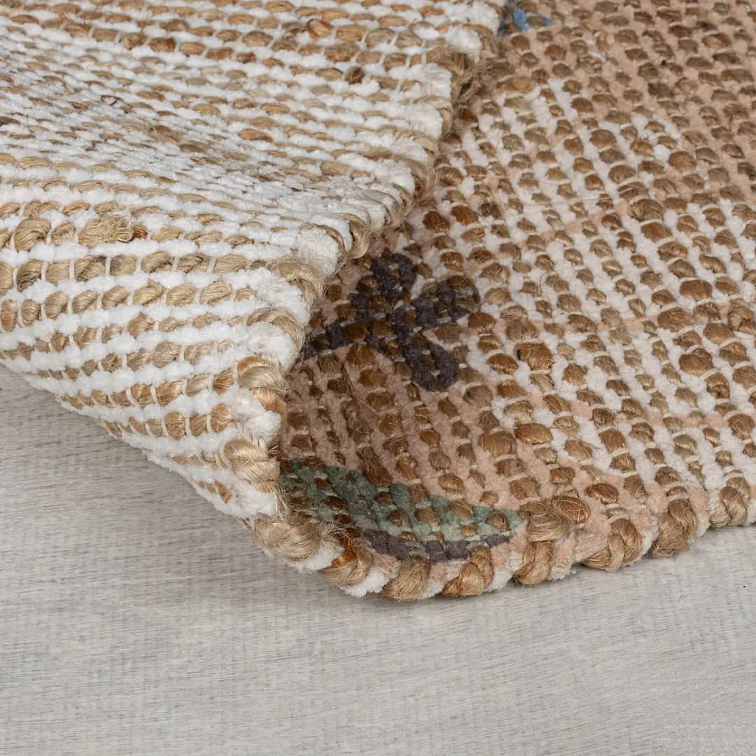 Juteteppich Arriana Floral Beige 80 x 150cm | Beige