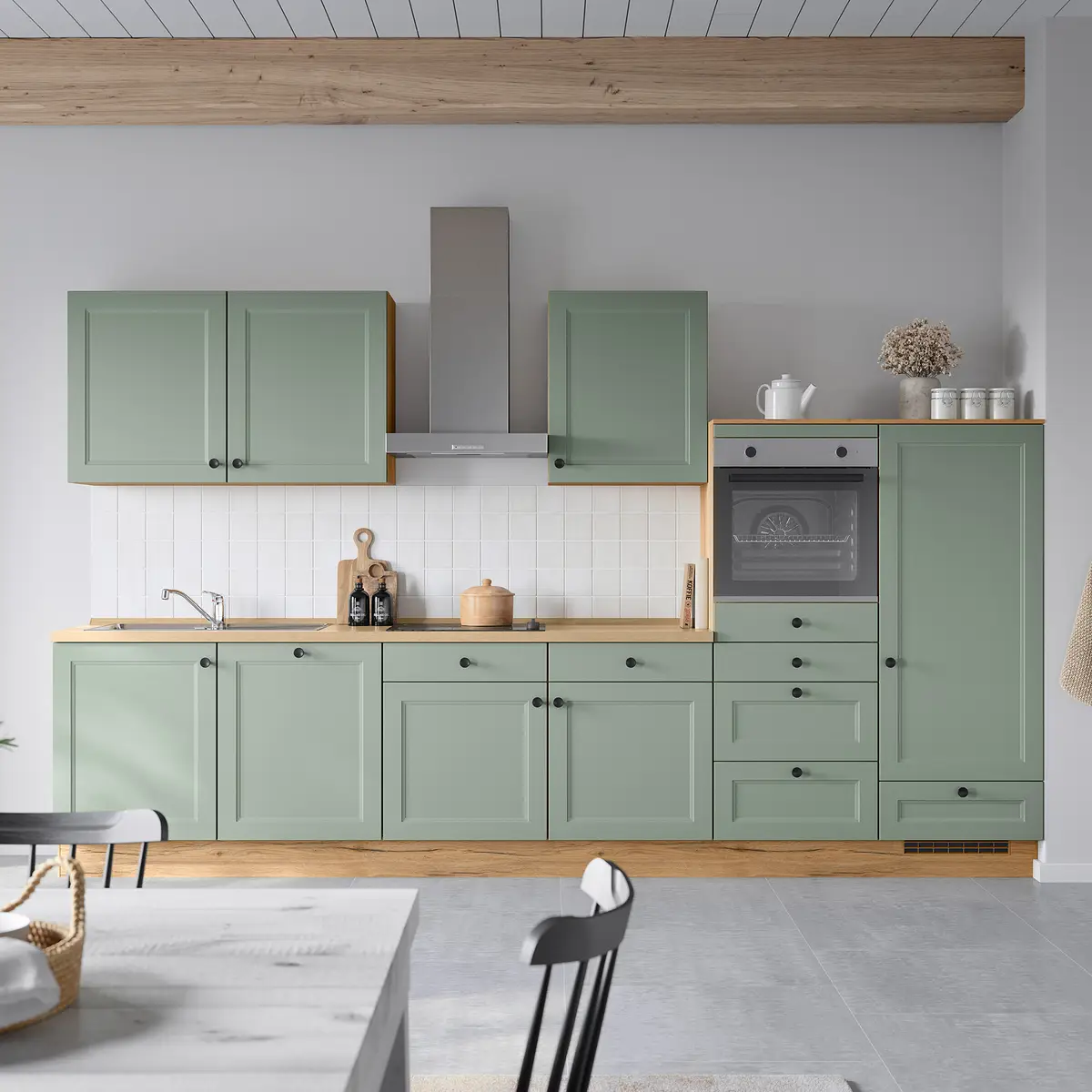 Unterschrank Cascada mit Tür 60cm Türanschlag rechts | Grün