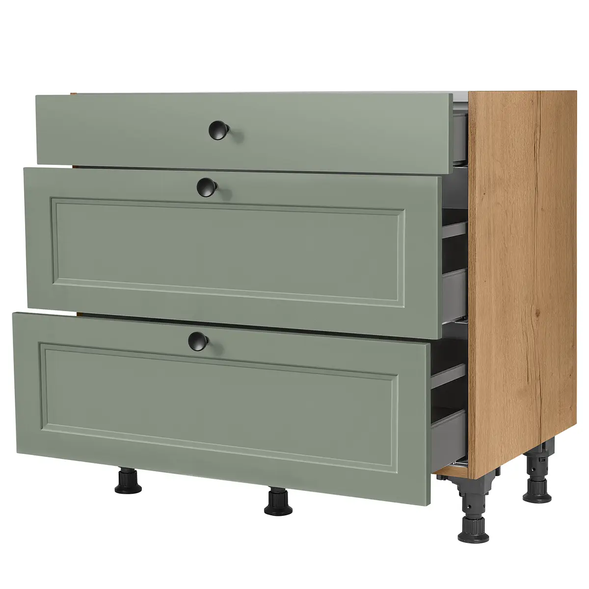 Unterschrank Cascada mit Schubladen 90cm Grün | Grün