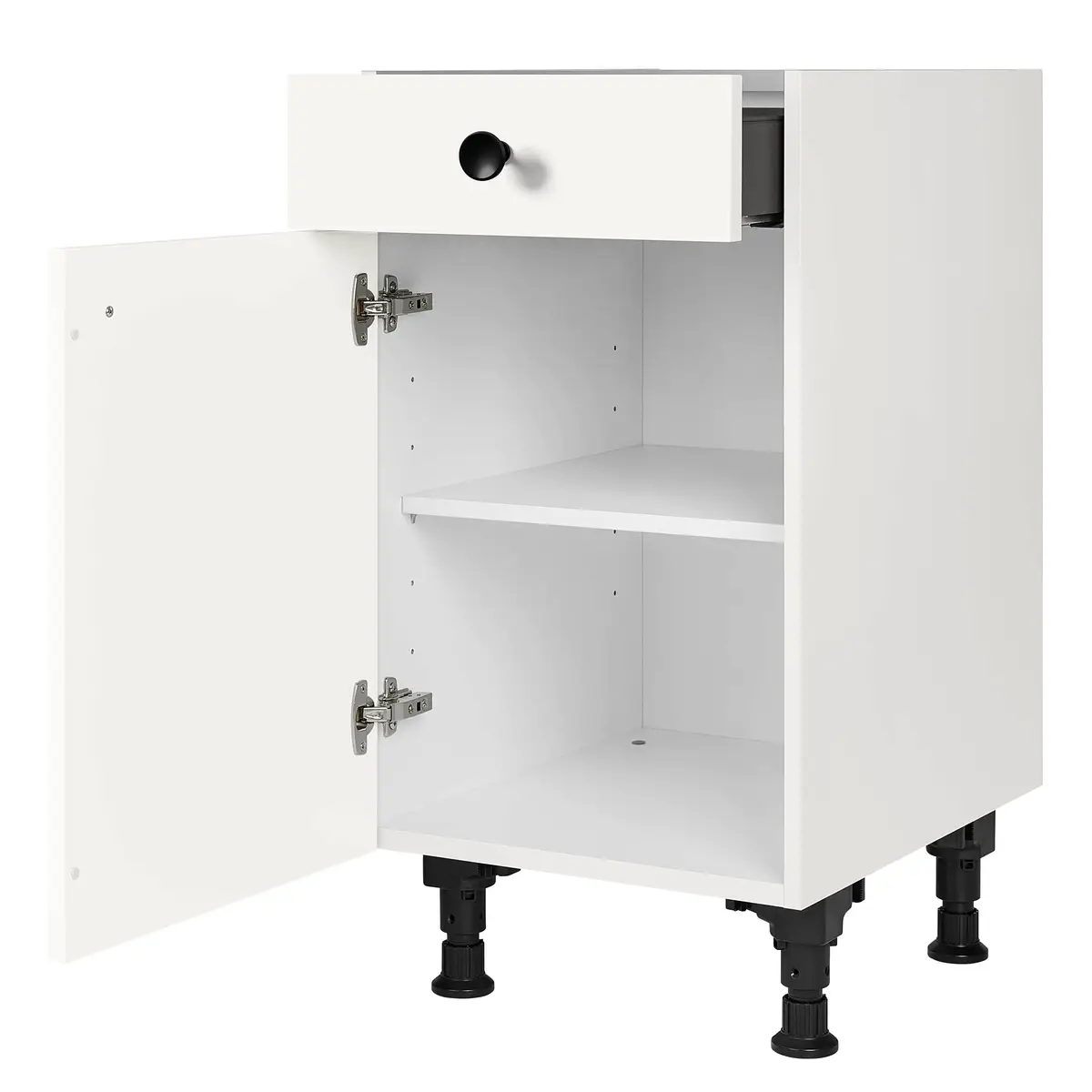 Unterschrank Cascada mit Tür 45cm Türanschlag links Weiß/Weiß