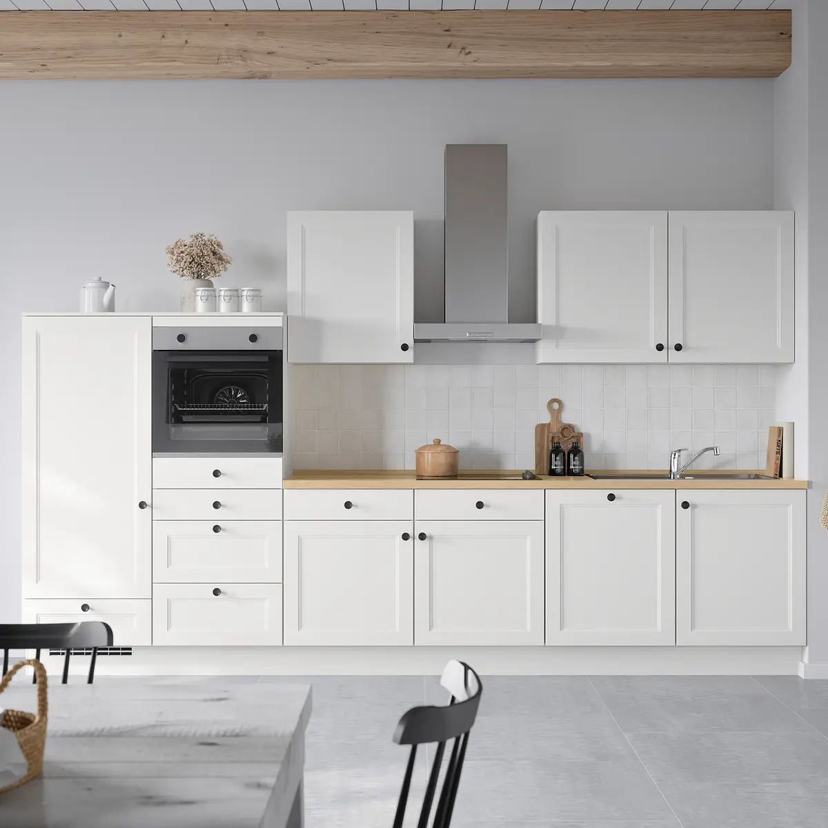 Unterschrank Cascada mit Tür 60cm Türanschlag links Weiß/Weiß