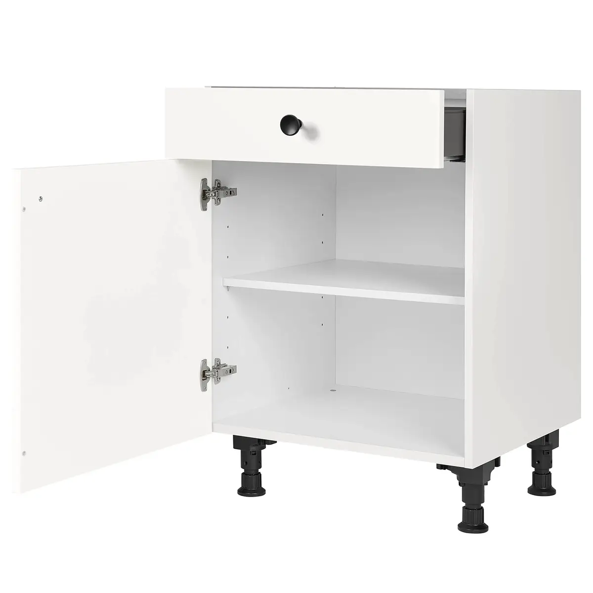 Unterschrank Cascada mit Tür 60cm Türanschlag links Weiß/Weiß