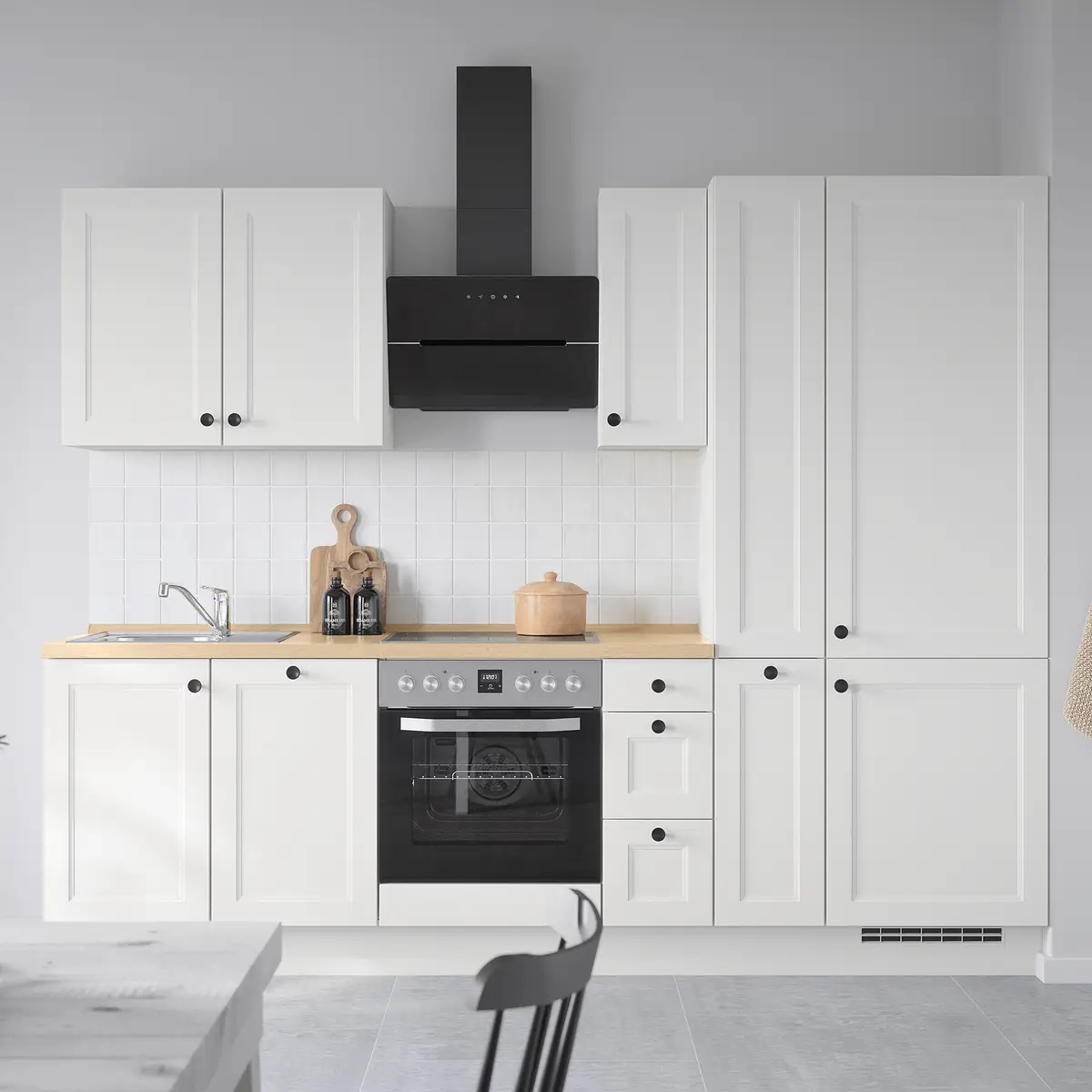 Unterschrank Cascada mit Schubladen 30cm Weiß/Weiß | Weiß