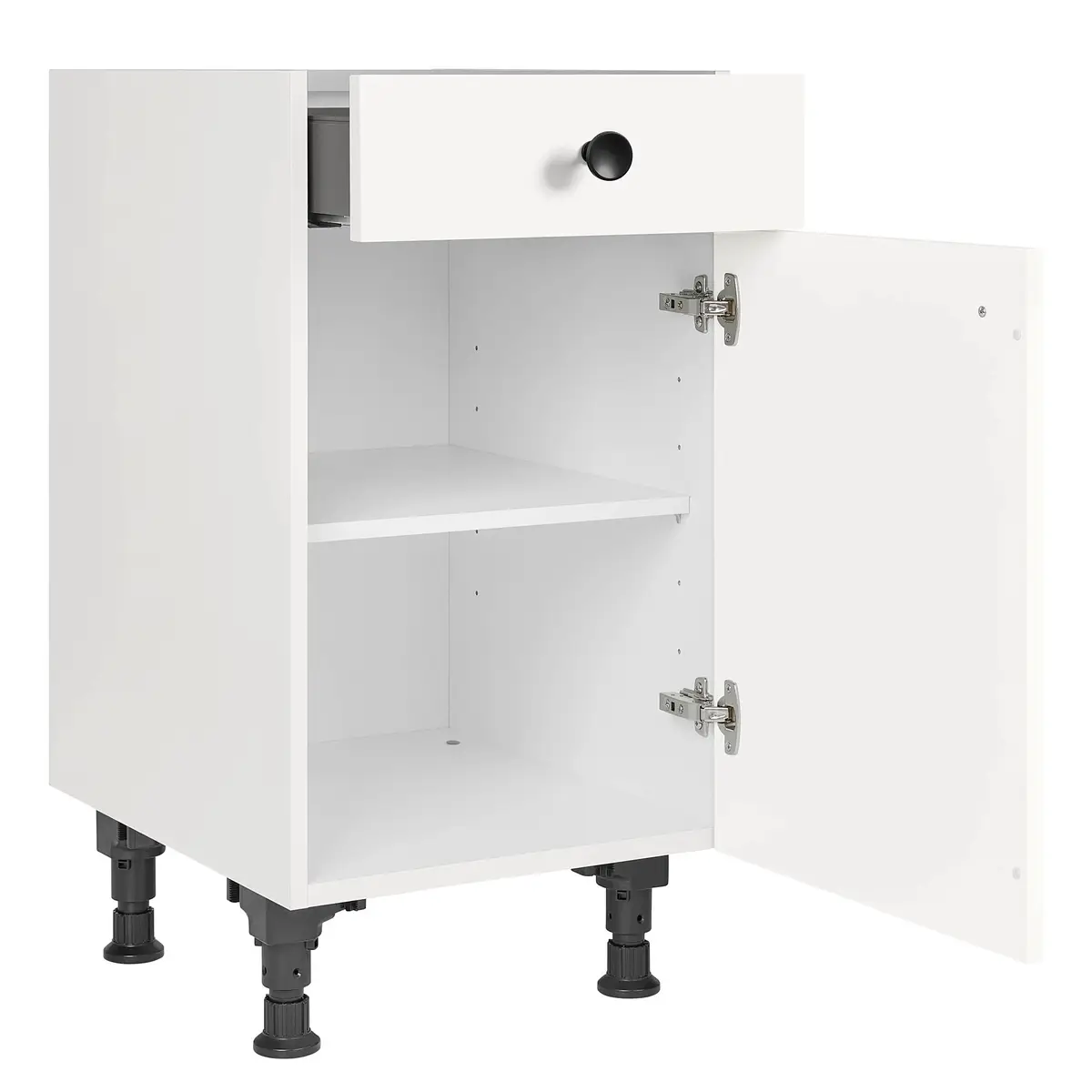 Unterschrank Cascada mit Tür 45cm Türanschlag rechts Weiß/Weiß