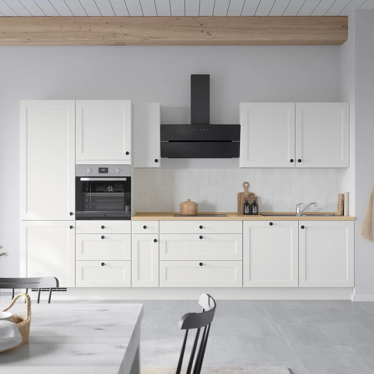 Unterschrank Cascada mit Tür 30cm Türanschlag rechts Weiß/Weiß