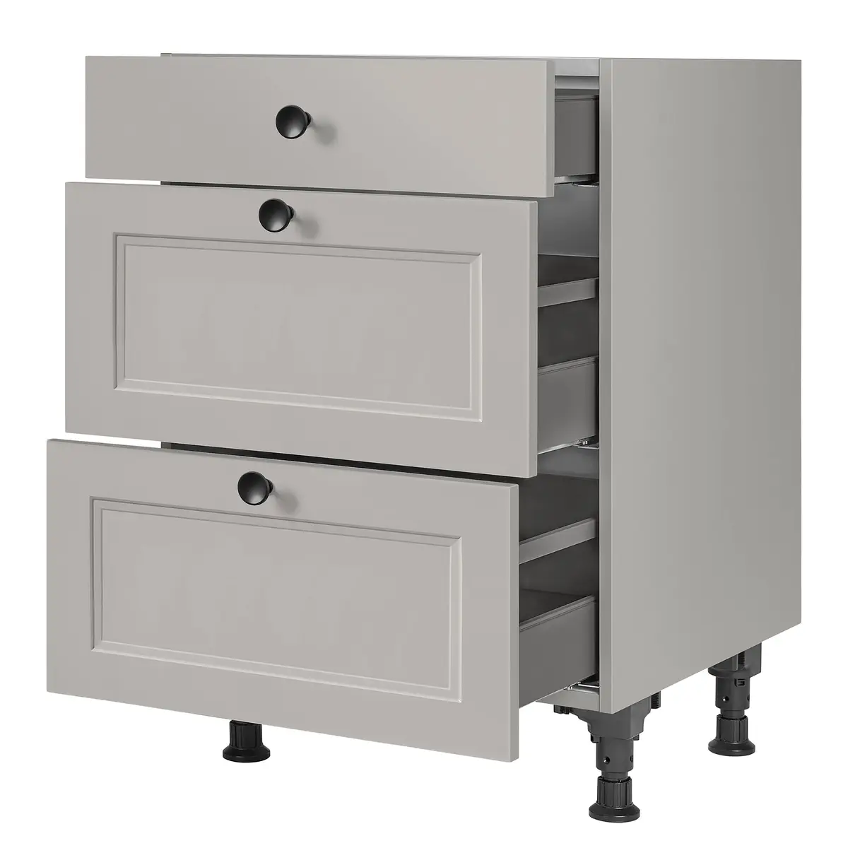 Unterschrank Cascada mit Schubladen 60cm Grau/Steingrau | Grau