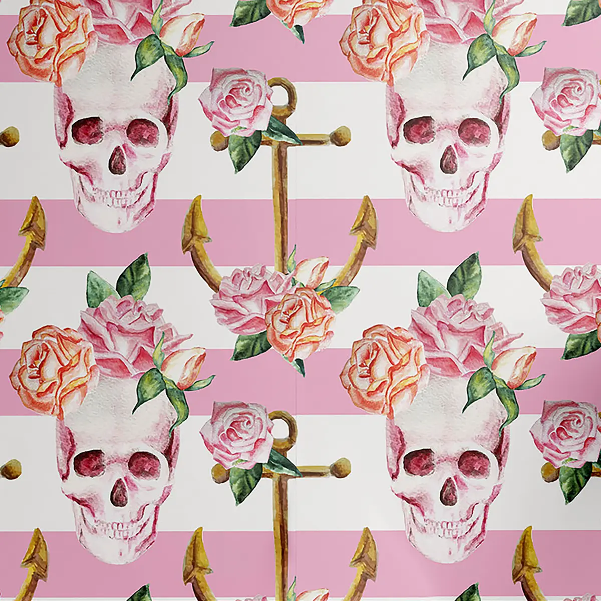 Tapete Anchor Skull 90cm | Pink