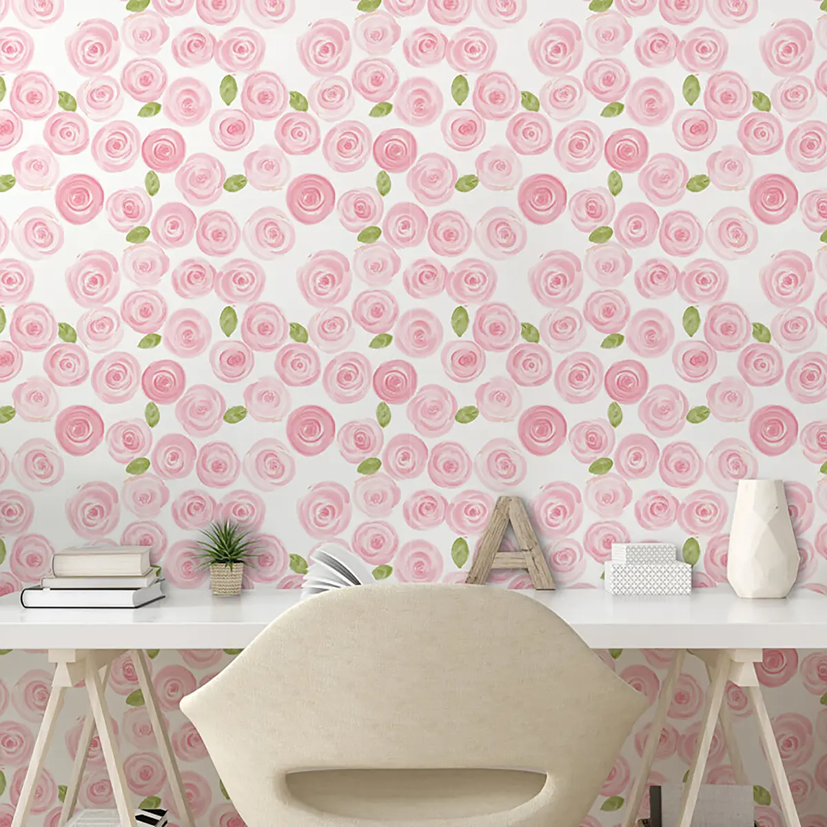Tapete Drawing Flower 180cm | Rosa