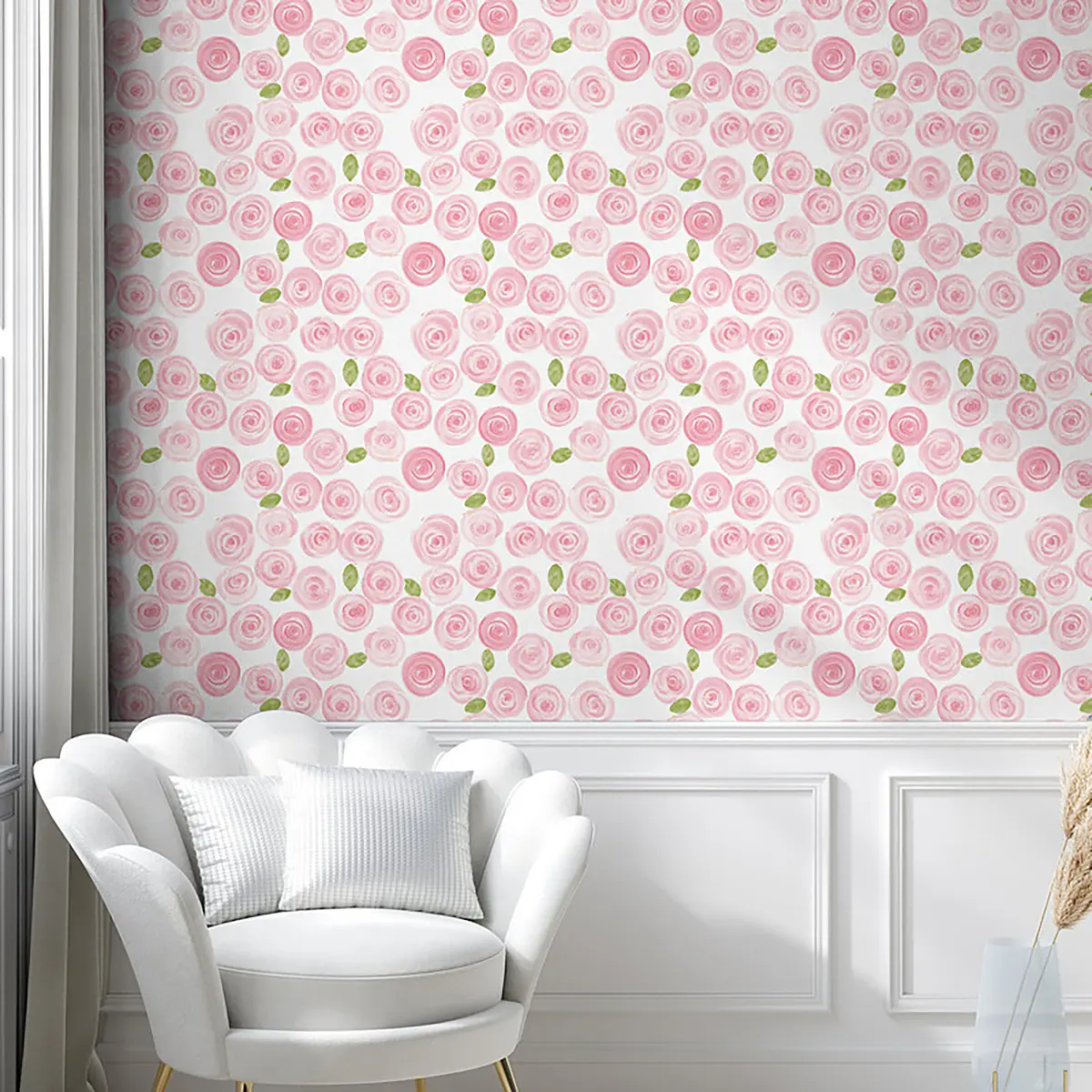 Tapete Drawing Flower 180cm | Rosa