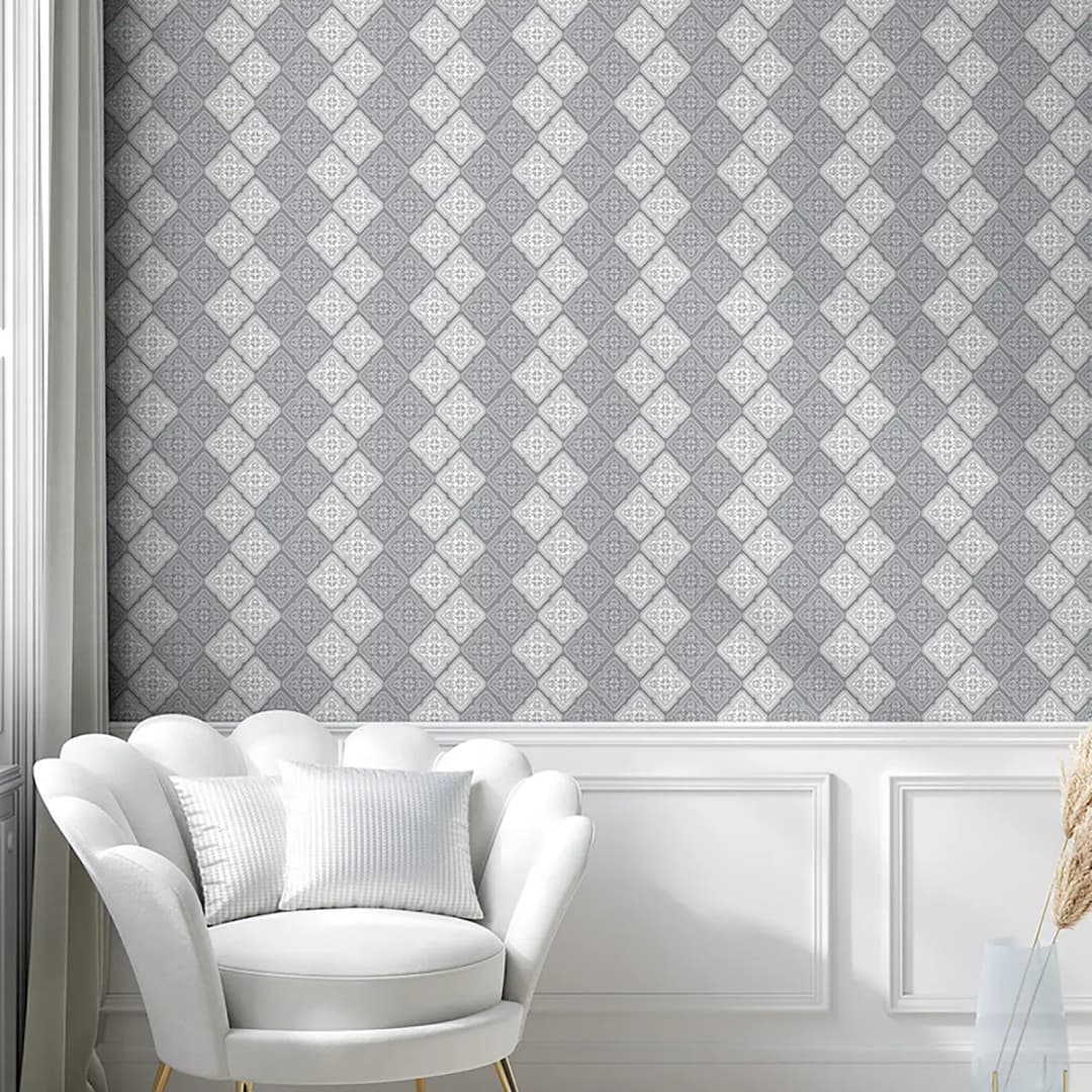 Tapete Damask 180cm | Mehrfarbig