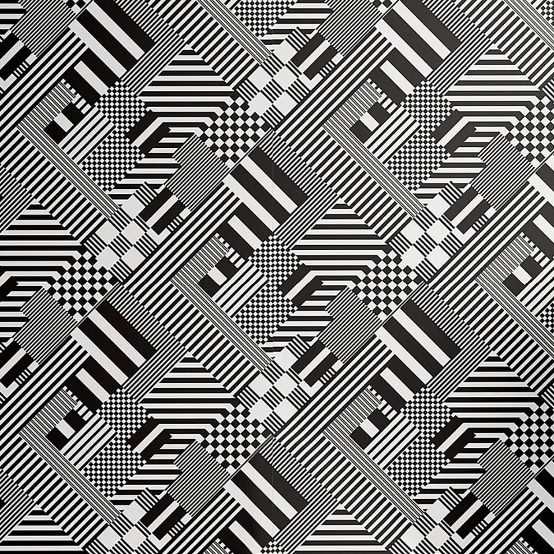 Tapete Abstract Black and White 180cm | Schwarz
