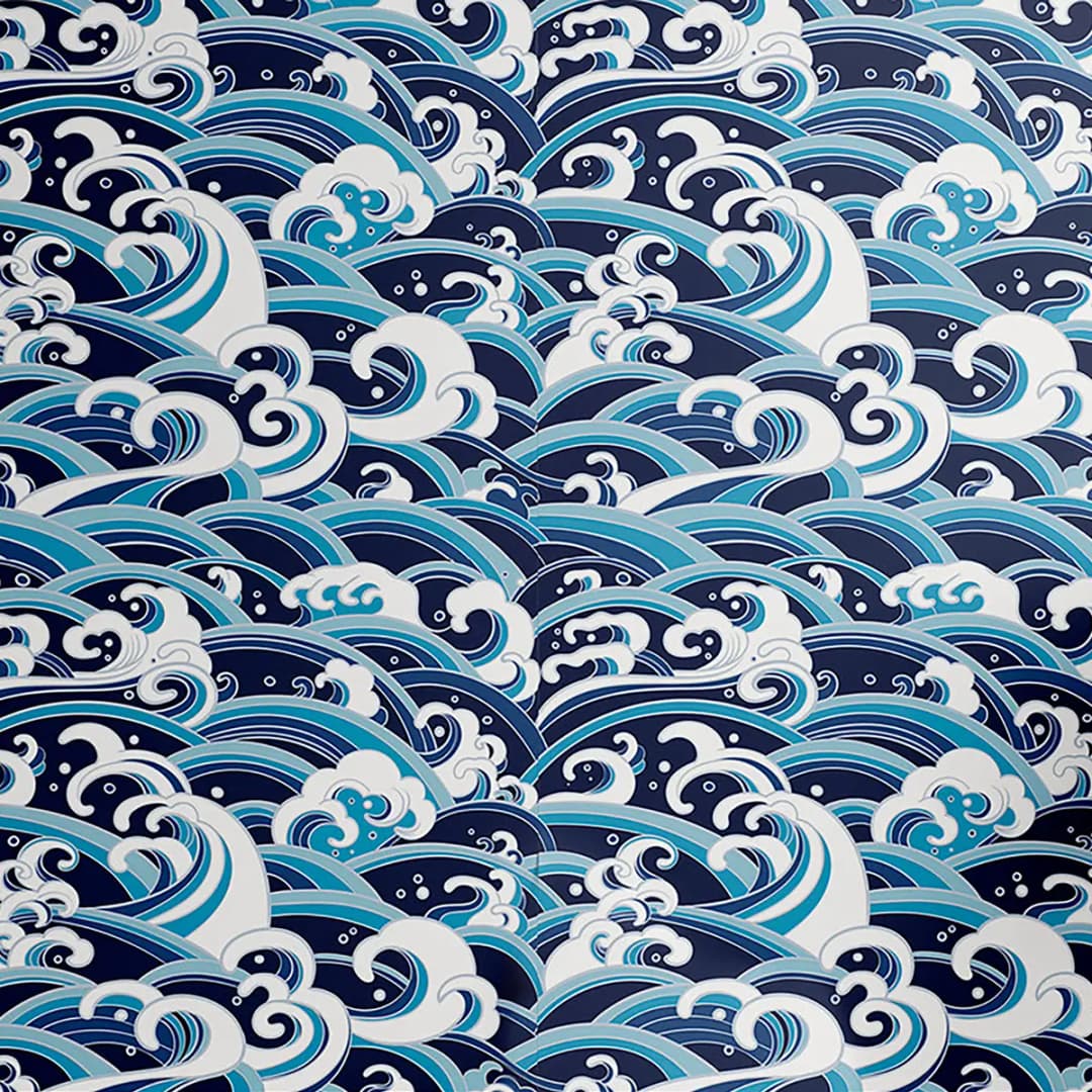 Tapete Japanese Wave | Blau