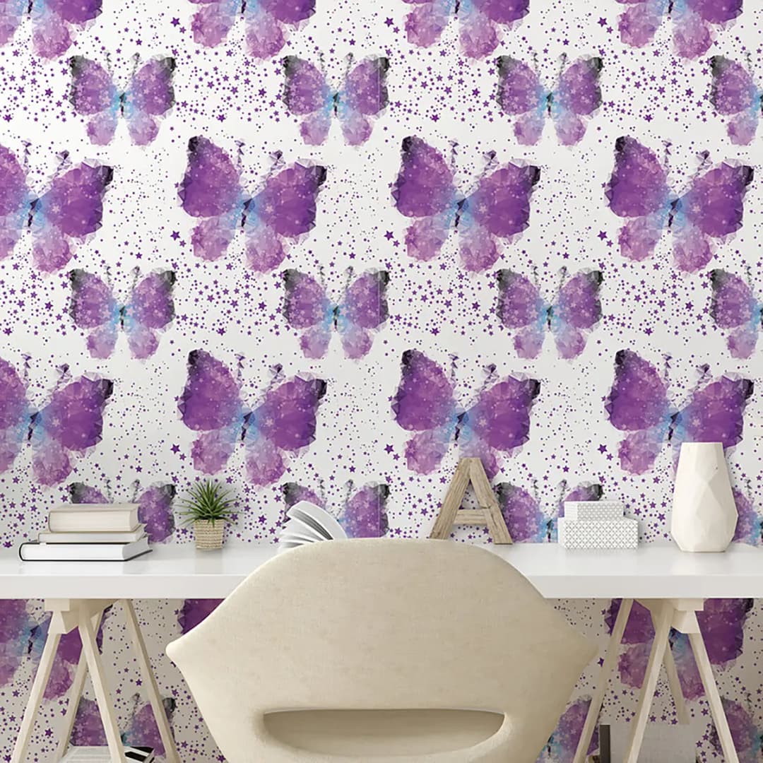 Tapete Watercolour Butterfly 250cm | Mehrfarbig