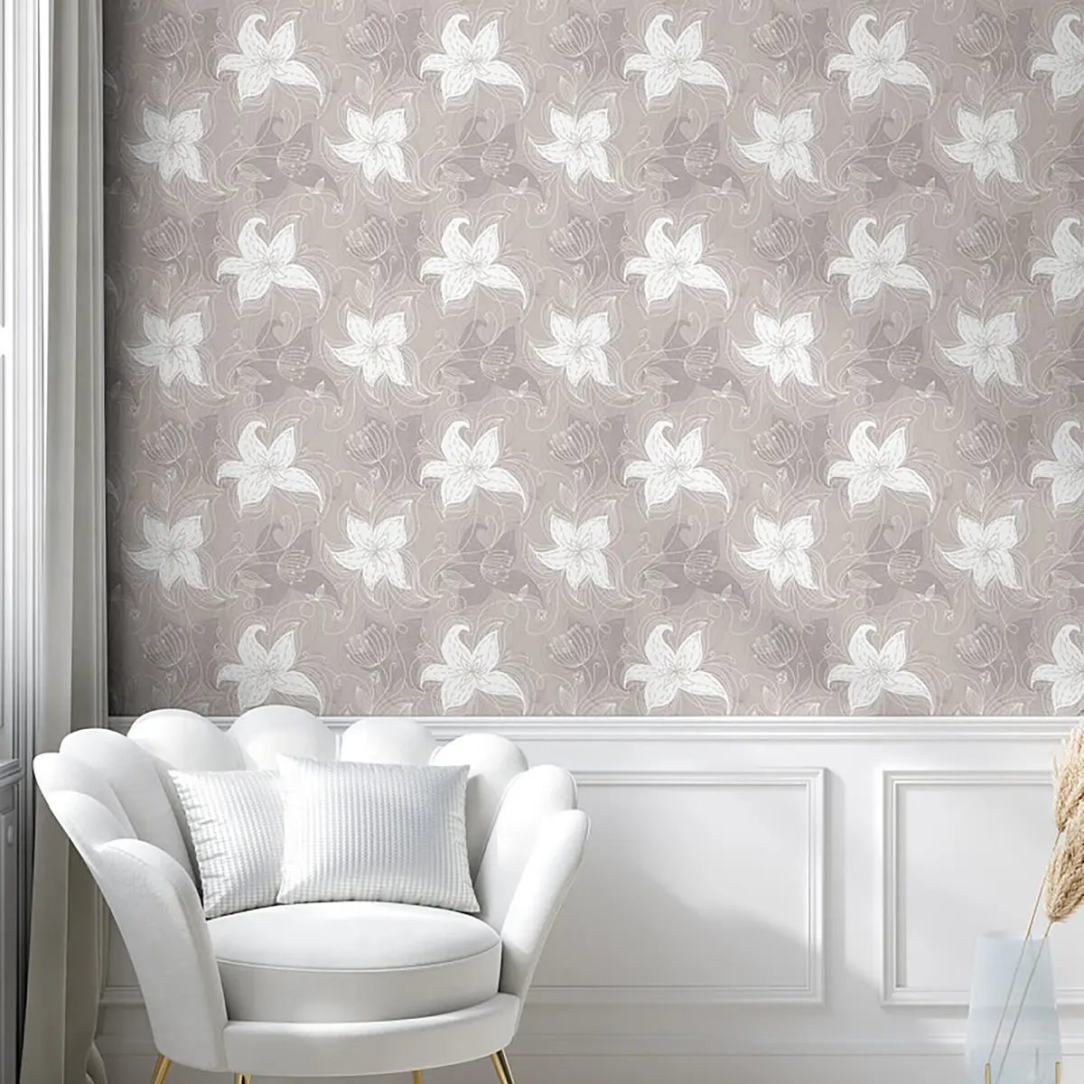 Tapete Drawing Leaf 250cm | Beige